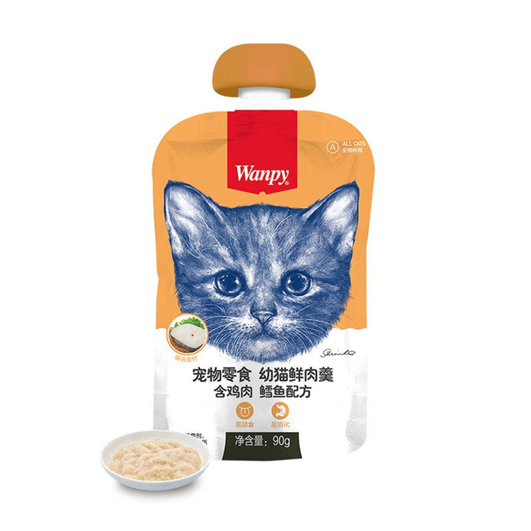 پودینگ بچه گربه کیتن ونپی طعم مرغ و ماهی کاد 90 گرم ( چینی نویس )