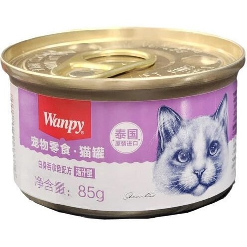 کنسرو غذای گربه ونپی با طعم گوشت سفید و ماهی تن Wanpy Canned Food With Tuna & White Meat وزن 85 گرم