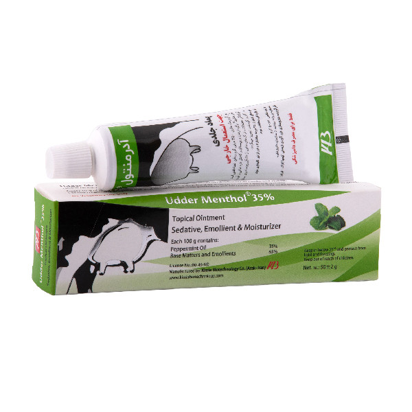 پماد گیاهی آدرمنتول 35%روغن نعناع فلفلی تسکین دهنده، نرم کننده و مرطوب کننده