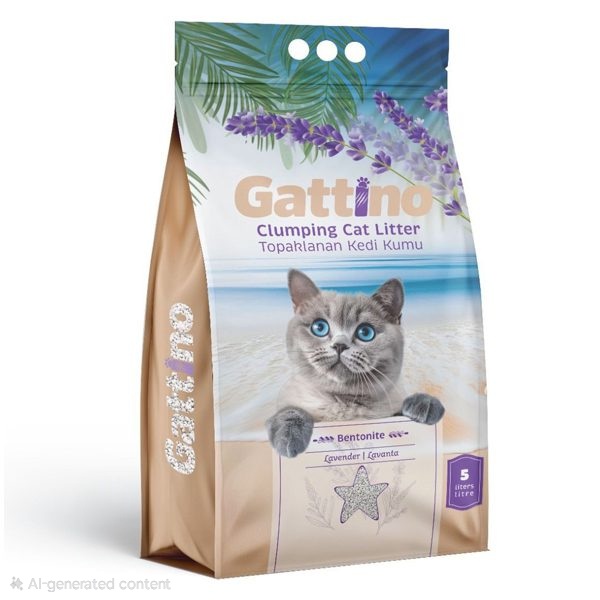 خاک گربه گاتینو - وارداتی (ساخت ترکیه) - حجم ۵ لیتر با رایحه لوندر