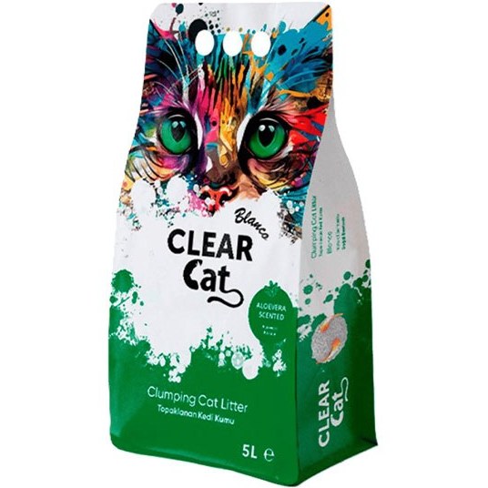 خاک گربه کلیر کت با رایحه آلوئه ورا - وزن(5 لیتر)