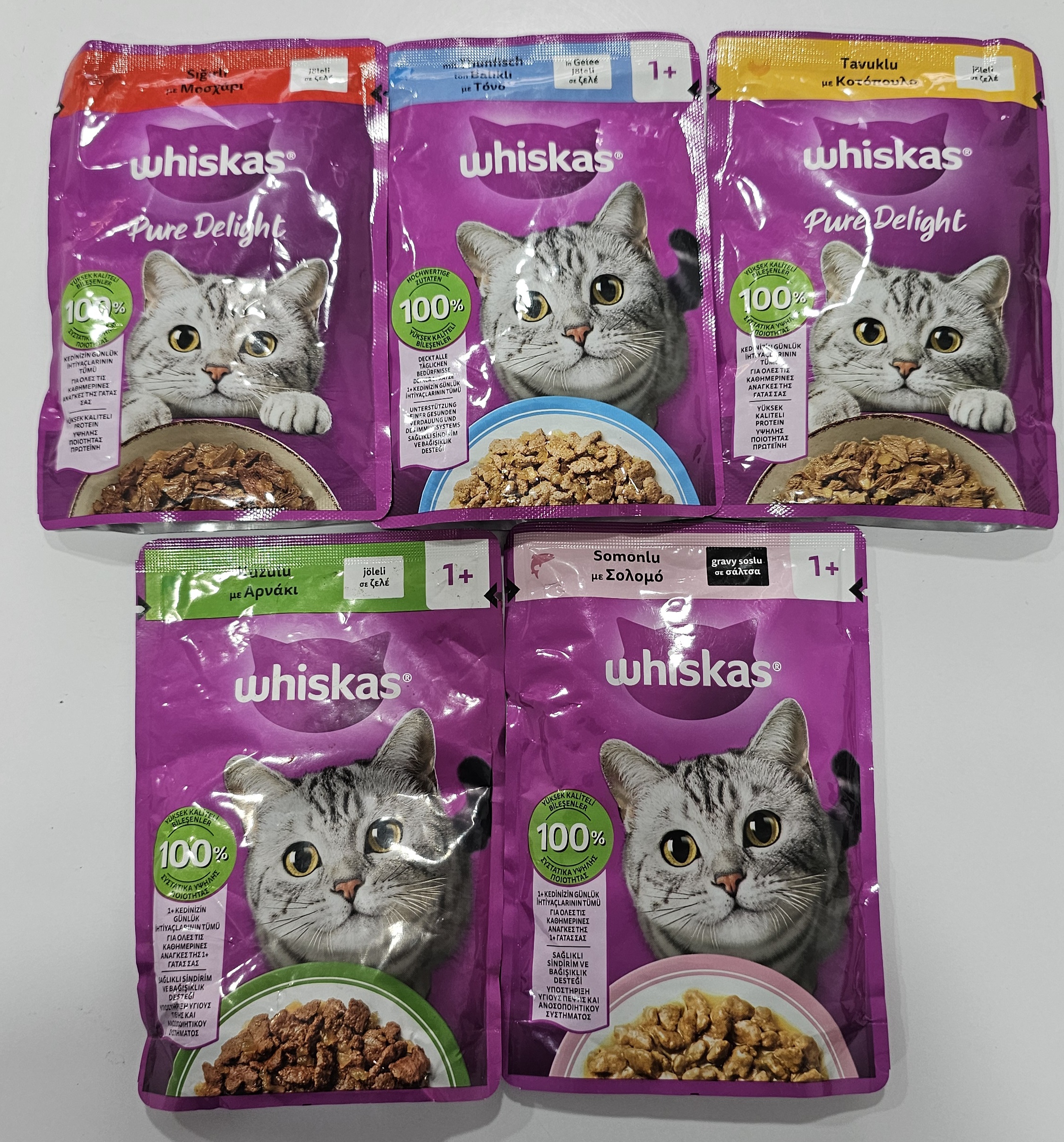 پوچ ویسکاس در طعم های جذاب ماهی سالمون /مرغ/گوشت/ماهی قزِل آلا/ماهی تن  (85 گرمی)
