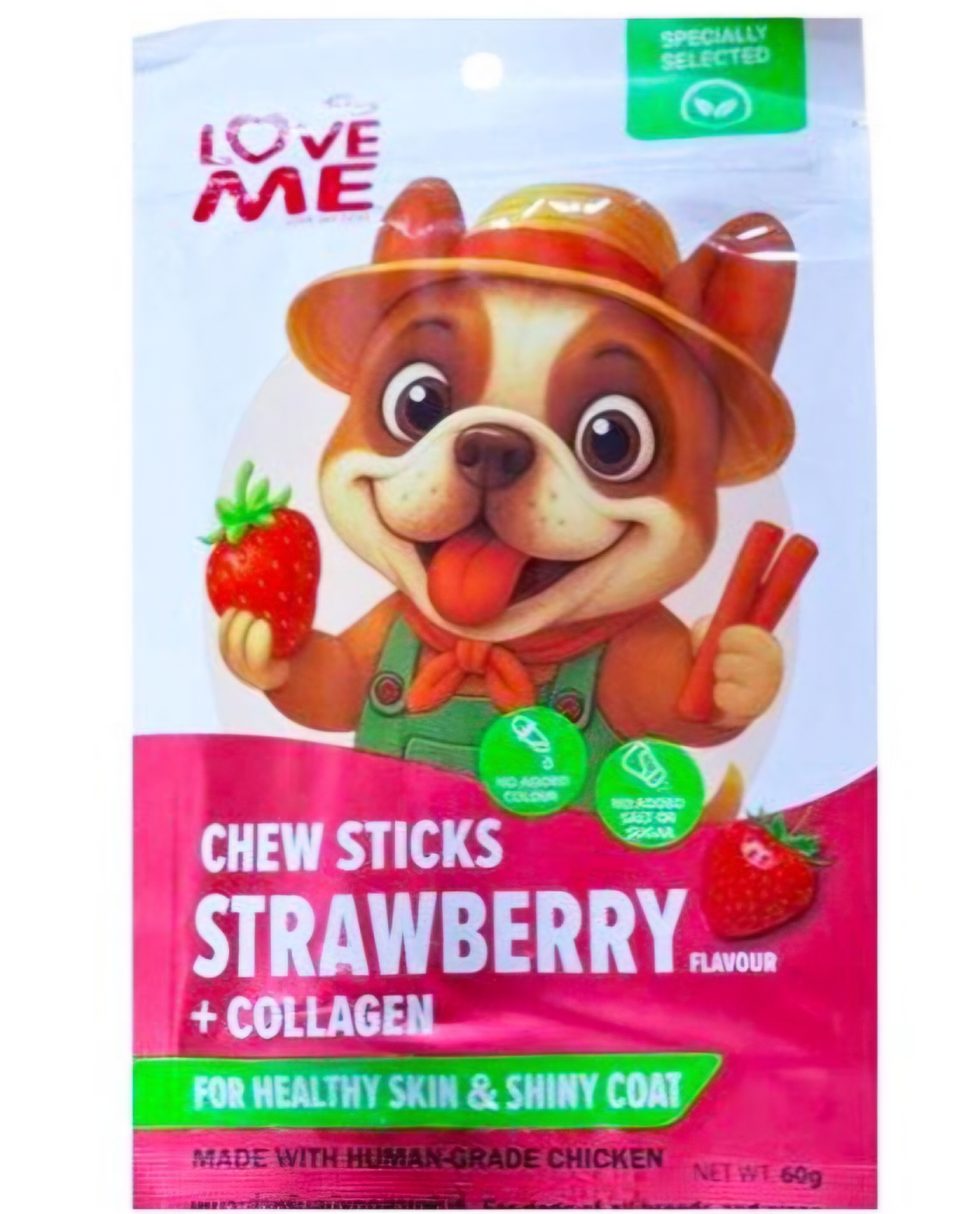 تشویقی سگ لاومی طعم مرغ و توت فرنگی مدل مدادی وزن 100 گرم Love Me Chew Sticks